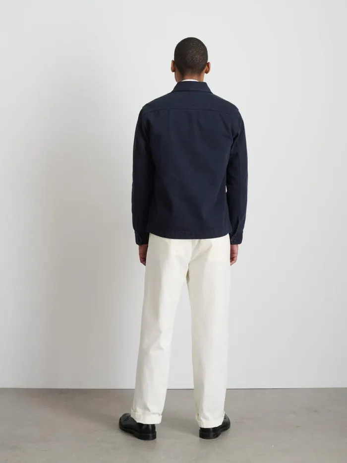 Alex Mill Garment Dyed Work Jacket In Recycled Denim Dark Navy Men Jackets Coats