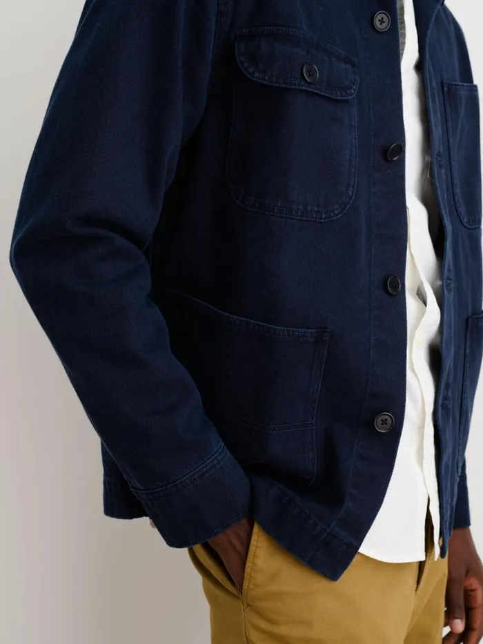 Alex Mill Garment Dyed Work Jacket In Recycled Denim Dark Navy Men Jackets Coats