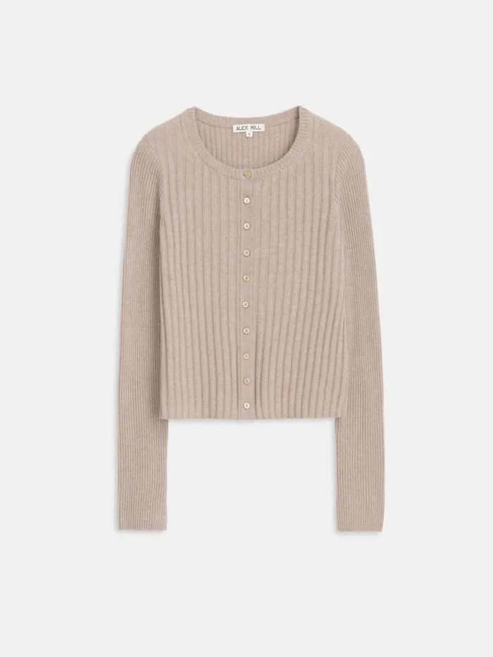 Alex Mill Kristin Ribbed Cardigan Pumice Women Sweaters