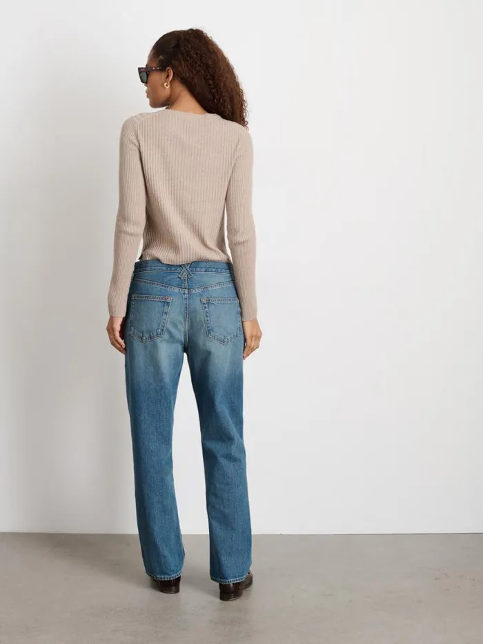 Alex Mill Kristin Ribbed Cardigan Pumice Women Sweaters