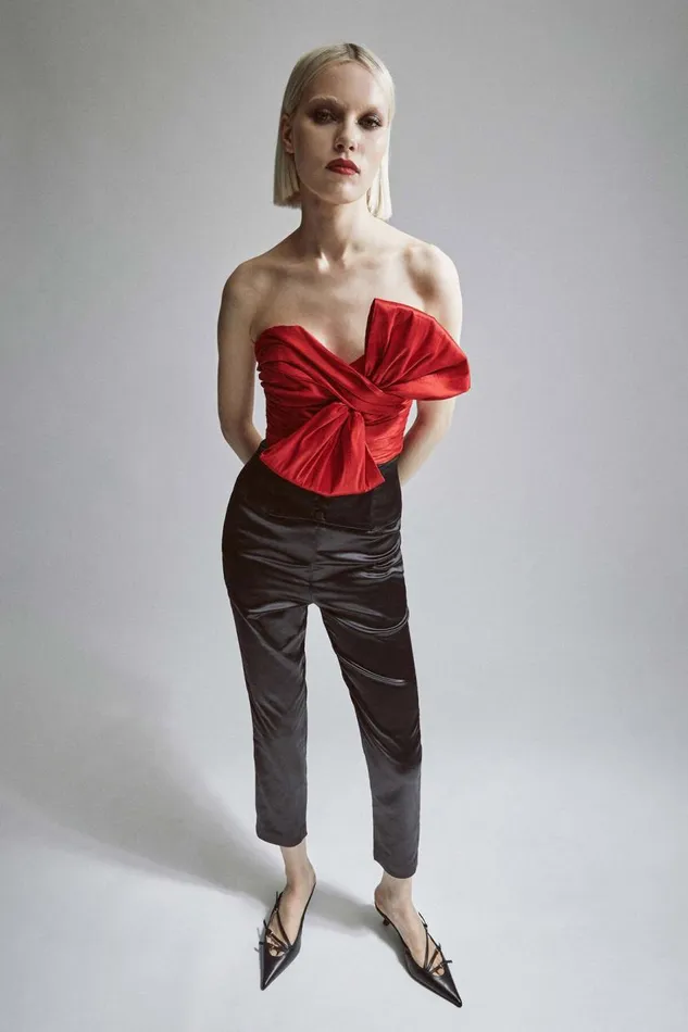 Bardot Corsets Women Lexana Bow Bustier In Fire Red Fire Red