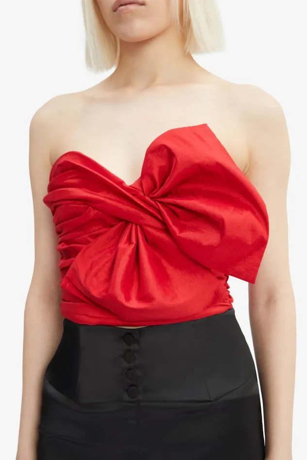 Bardot Corsets Women Lexana Bow Bustier In Fire Red Fire Red Bardot Corsets Women Lexana Bow Bustier In Fire Red Fire Red
