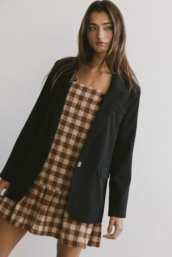 Bohme Blair Checkered Dress Cognac Women Dresses