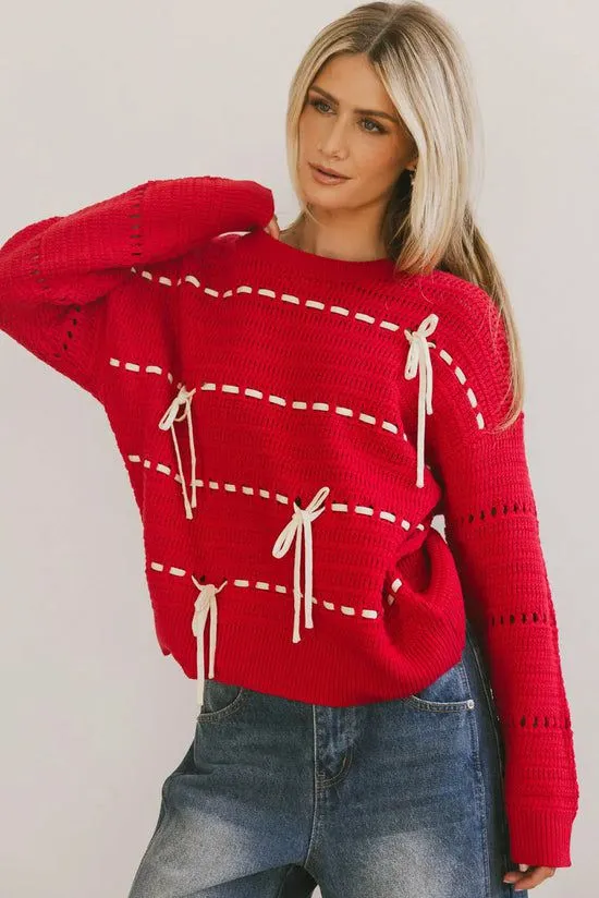Bohme Melissa Knit Sweater Red Women Sweaters