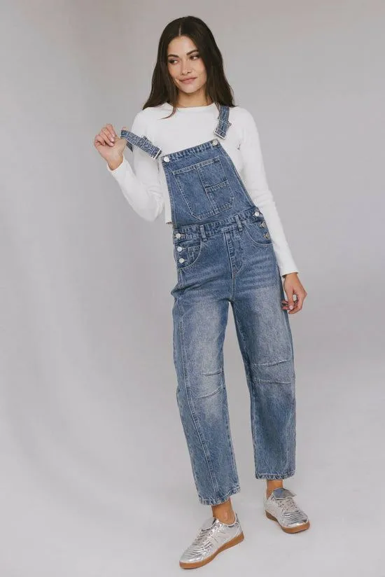 Bohme Tansy Denim Overalls In Medium Wash Medium Wash Women Jumpsuits and Overalls