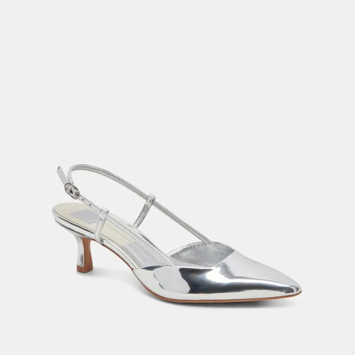 Heels Women Dolce Vita Odela Wide Heels Silver Stella