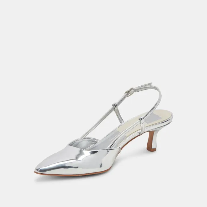Heels Women Dolce Vita Odela Wide Heels Silver Stella