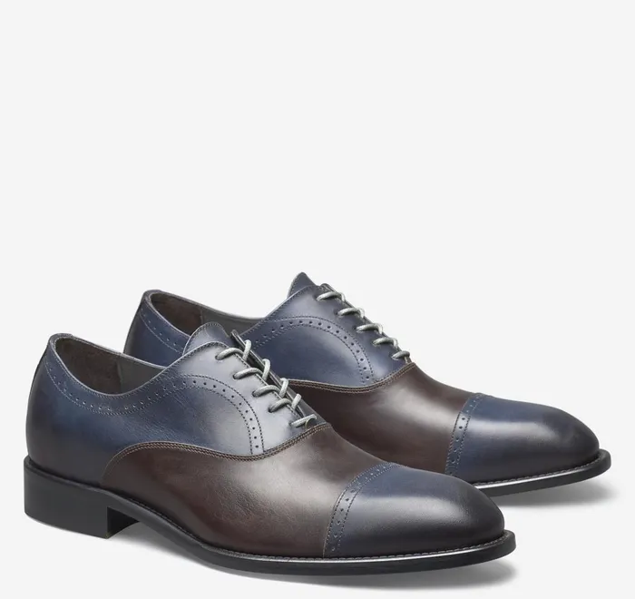 JohnstonandMurphy LaceUps Ellsworth Cap Toe Navybrown Italian Calfskin 8211 Men JohnstonandMurphy LaceUps Ellsworth Cap Toe Navybrown Italian Calfskin 8211 Men