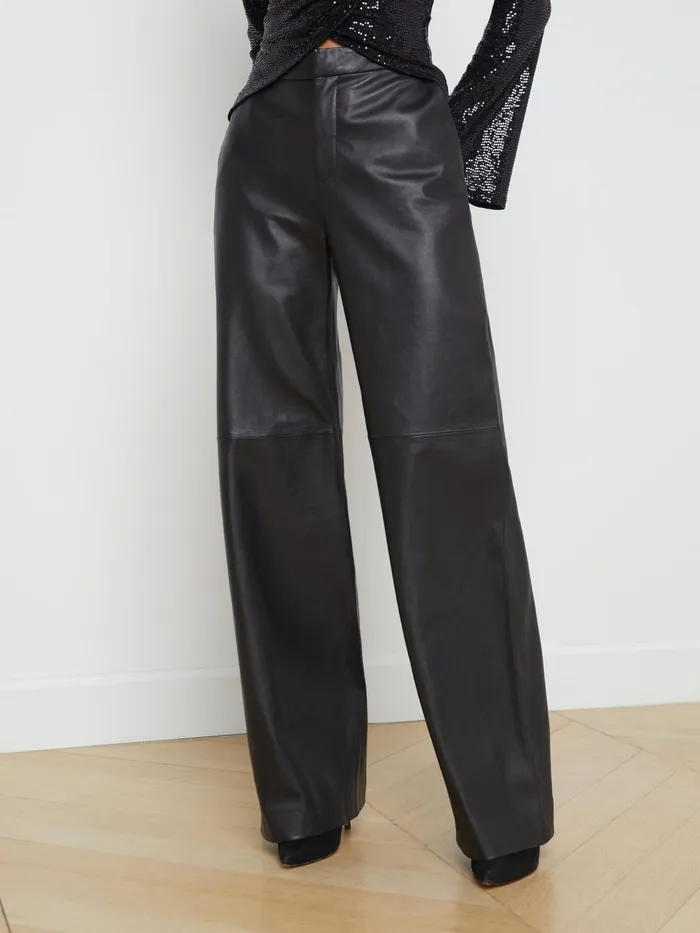 Livvy Leather Trouser Black Women L039Agence Pants Livvy Leather Trouser Black Women L039Agence Pants