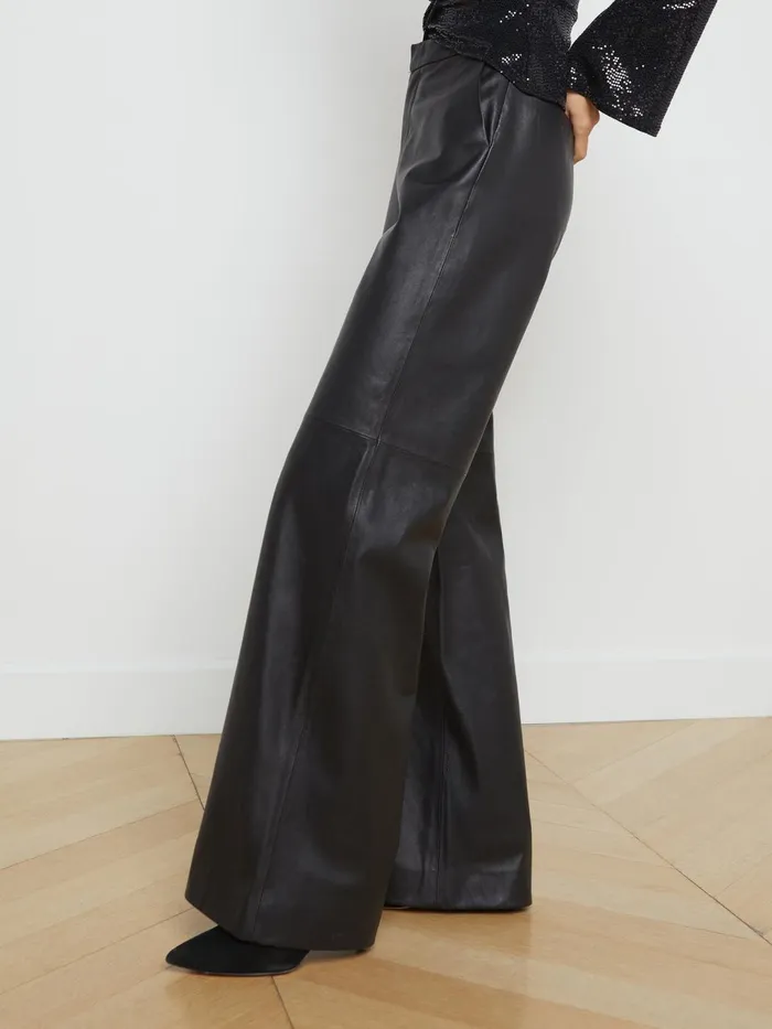 Livvy Leather Trouser Black Women L039Agence Pants Livvy Leather Trouser Black Women L039Agence Pants