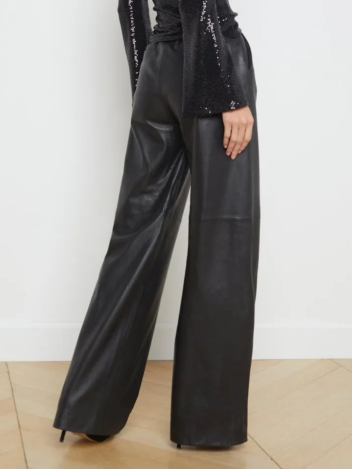 Livvy Leather Trouser Black Women L039Agence Pants Livvy Leather Trouser Black Women L039Agence Pants