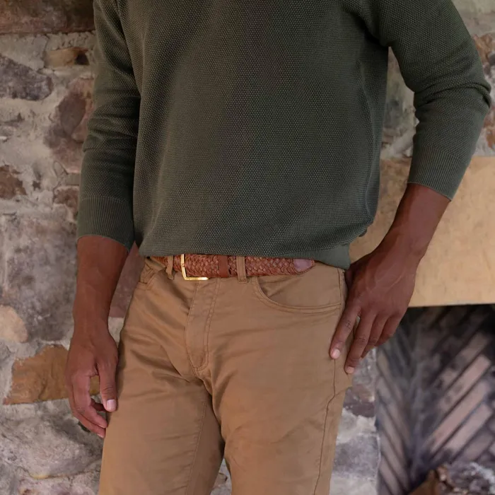 Men Teyo Woven Belt Brandy Nisolo Belts