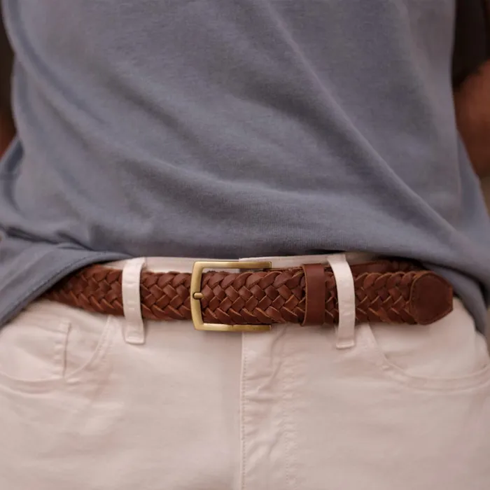 Men Teyo Woven Belt Brandy Nisolo Belts
