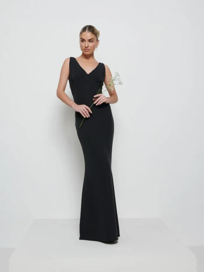 Pretty Lavish Bridesmaid Dresses Esmee Crepe Maxi Bridesmaid Dress Black 8211 Women