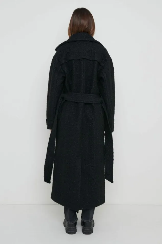 Pretty Lavish Outerwear Grayson Boucle Oversized Coat Black 8211 Women