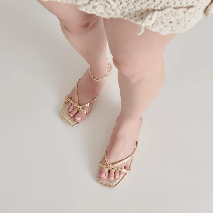 Sandals Women Dolce Vita Lucca Sandals Gold Distressed Stella