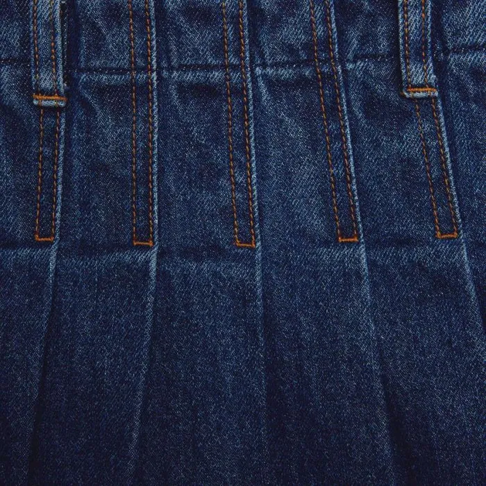Self Portrait Denim Pleated Denim Midi Skirt 8211 Women