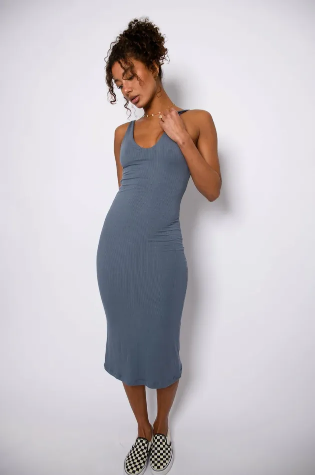 Skatie Dresses Kelsey Dress Ribbed Denim 8211 Women