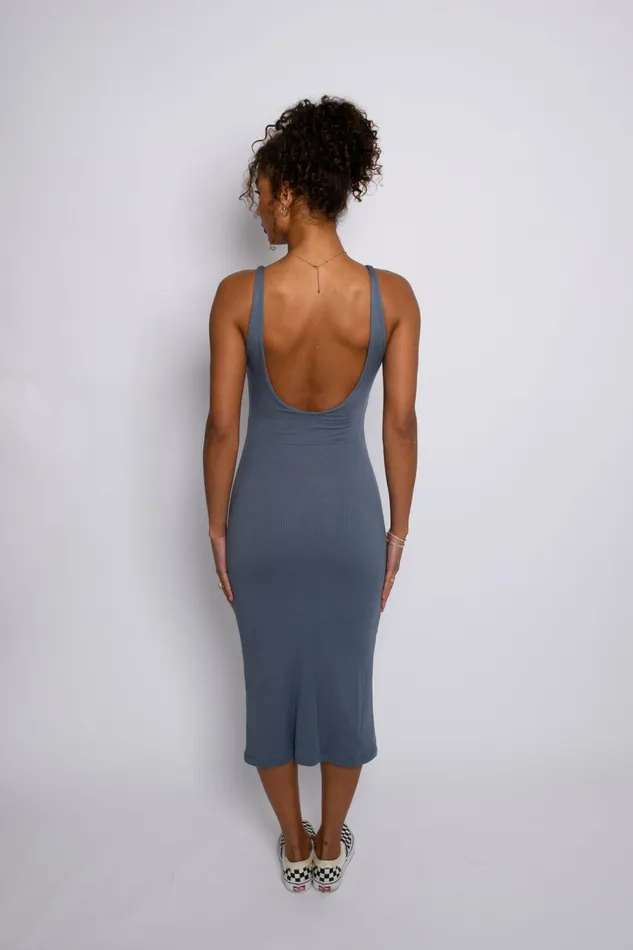 Skatie Dresses Kelsey Dress Ribbed Denim 8211 Women