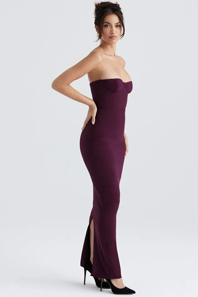 Women Lucia Grape Strapless Corset Maxi Dress House Of CB Dresses