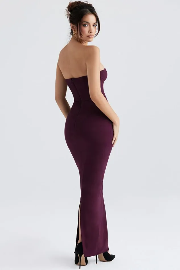 Women Lucia Grape Strapless Corset Maxi Dress House Of CB Dresses