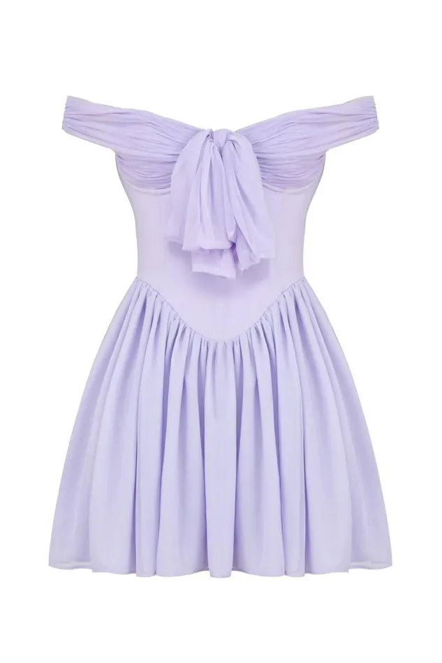 Women Soleil Orchid Off Shoulder Mini Dress House Of CB Dresses