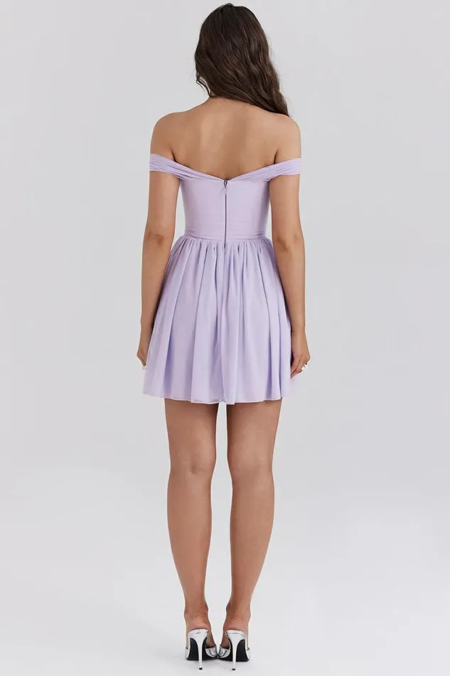 Women Soleil Orchid Off Shoulder Mini Dress House Of CB Dresses