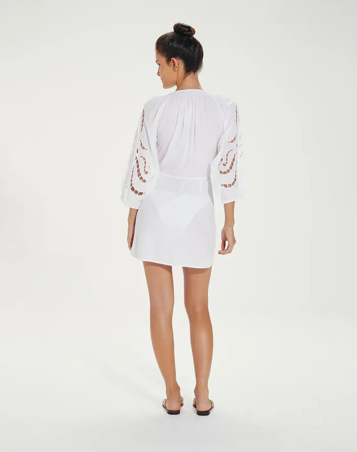 Women ViX Paula Hermanny Cover Ups Alice Short Chemise 8211 Off White
