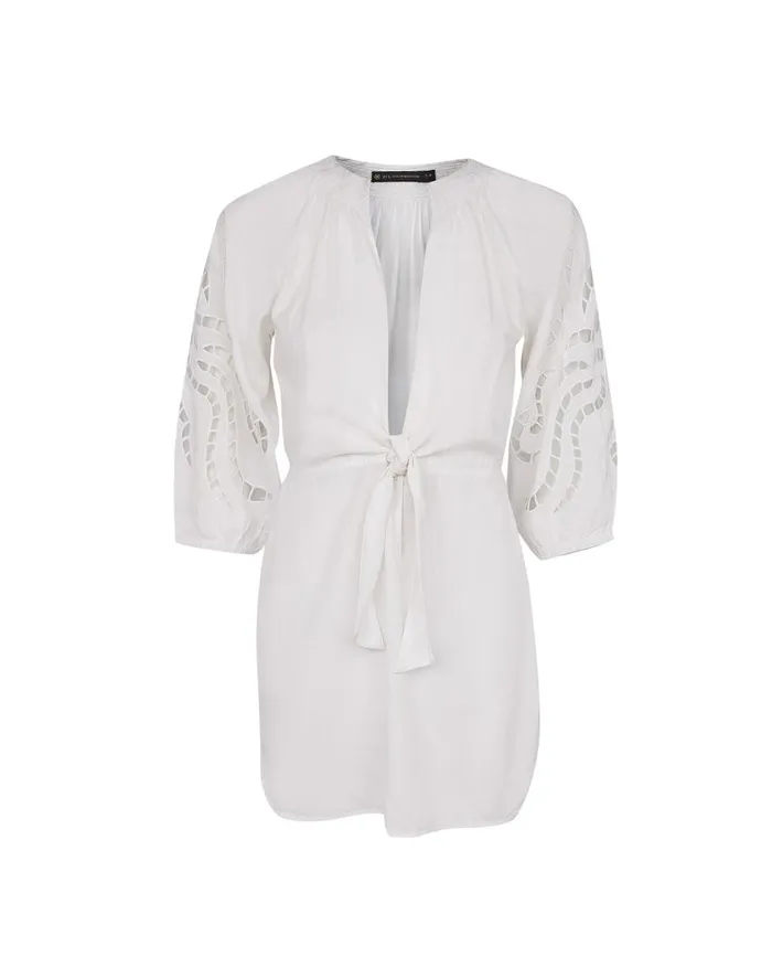 Women ViX Paula Hermanny Cover Ups Alice Short Chemise 8211 Off White