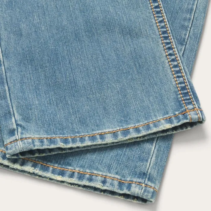 1520 Fit Light Wash Jeans With Tacking Blue Men Stetson Boot Cut