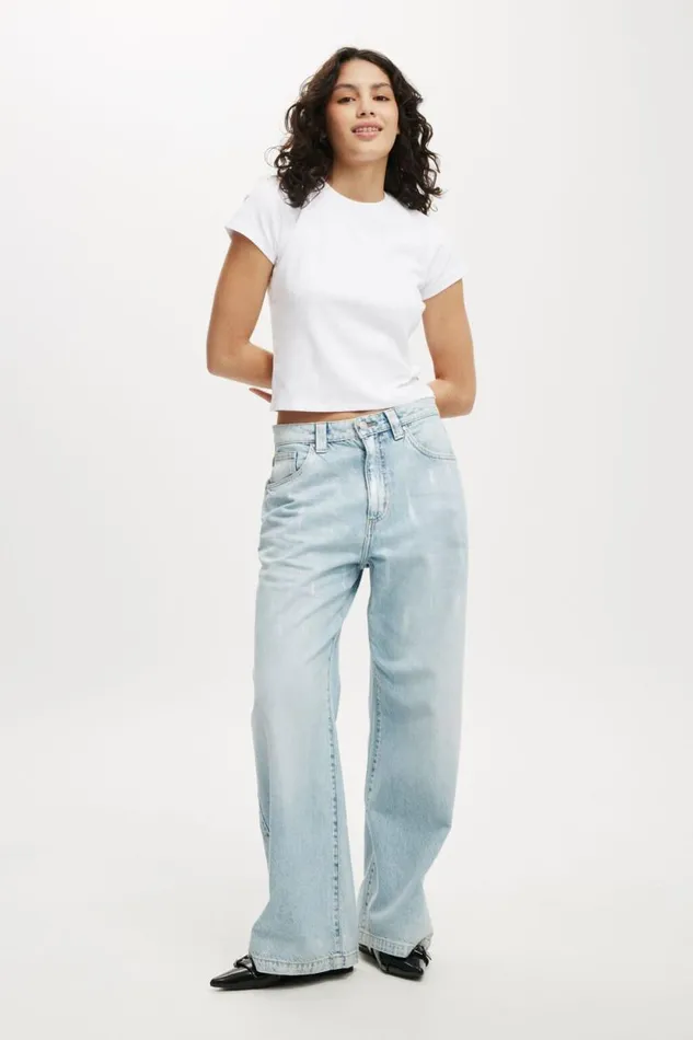 90S Baby Tee White Women Cotton On Tops