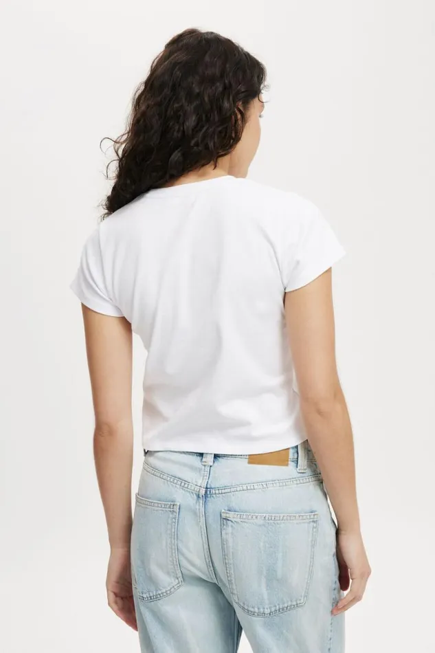 90S Baby Tee White Women Cotton On Tops