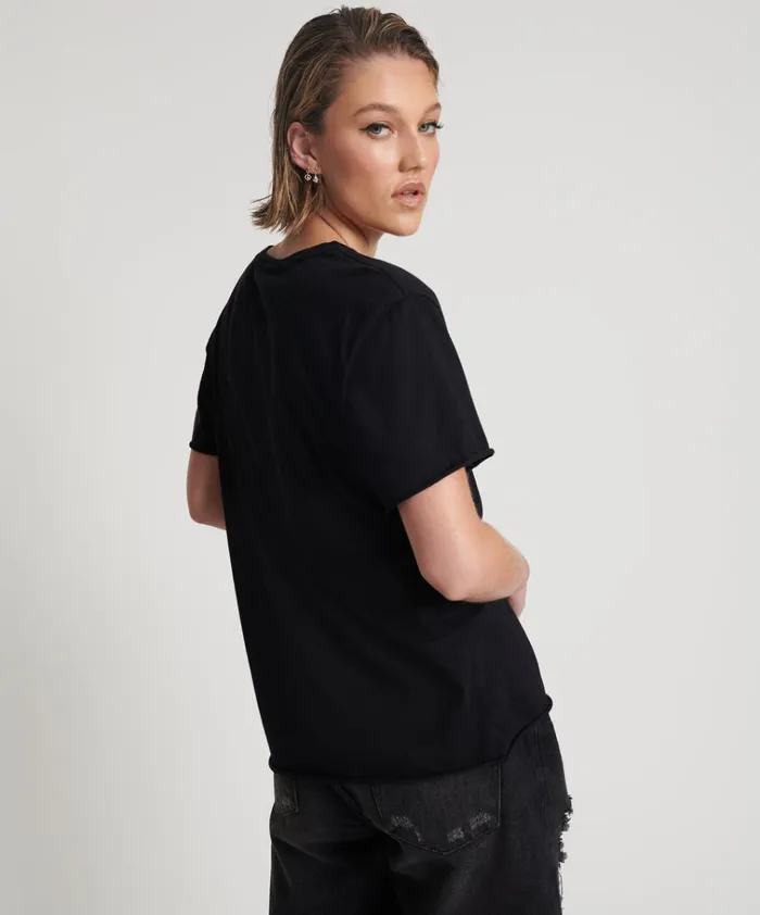 99 CENT DREAMS ORGANIC EMBROIDERED TEE Women One Teaspoon Basic Tees 99 CENT DREAMS ORGANIC EMBROIDERED TEE Women One Teaspoon Basic Tees