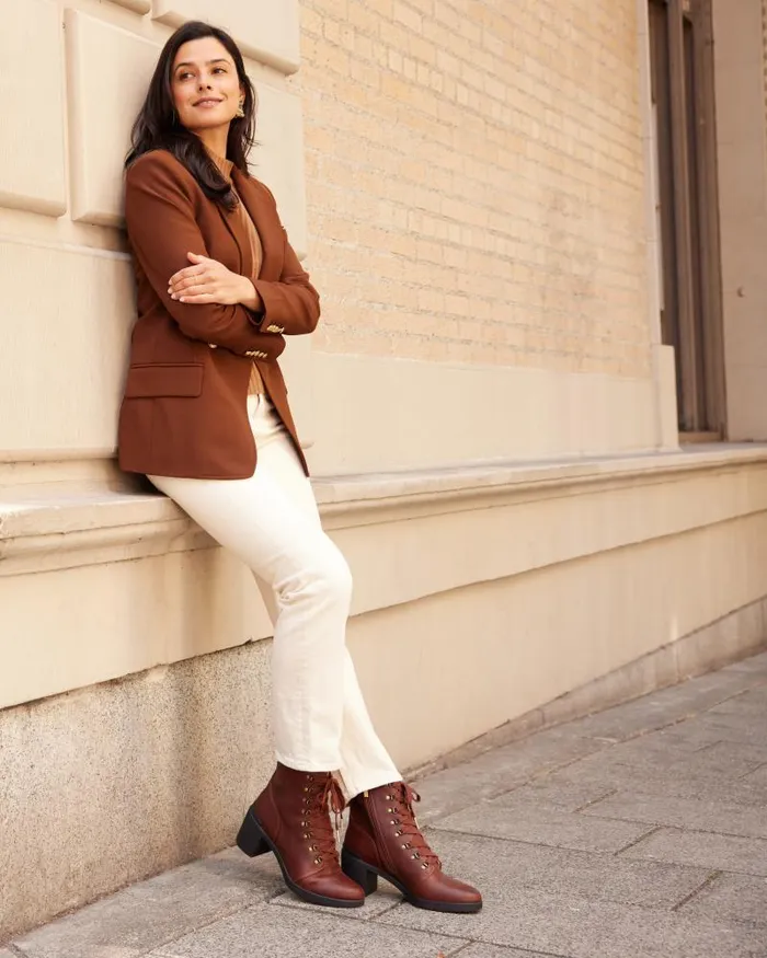 ABEO Metropolis Lace Brown Womens Abeo Boots