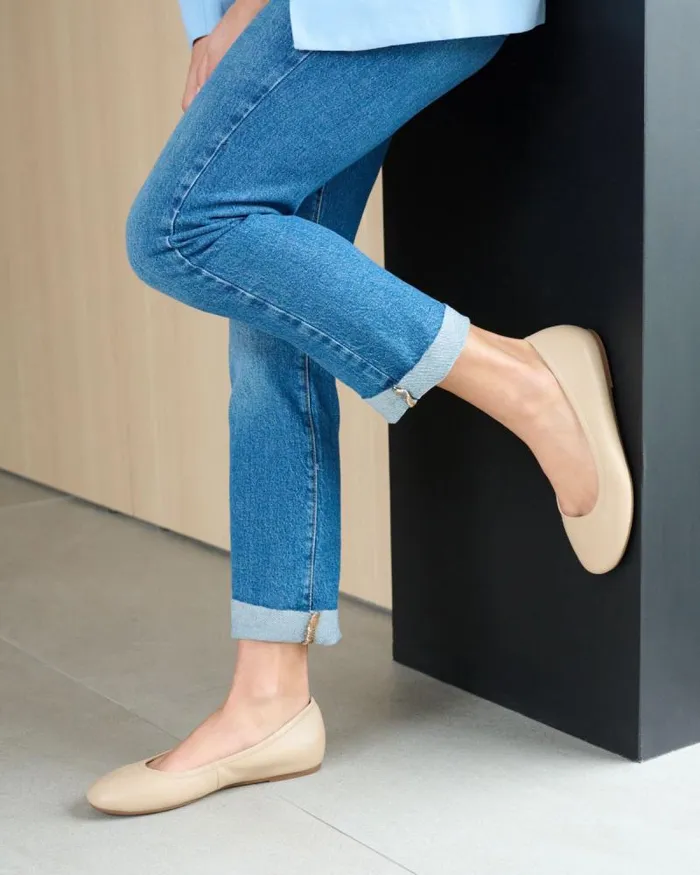 ABEO Promenade Flat Beige Womens Abeo Casual Shoes