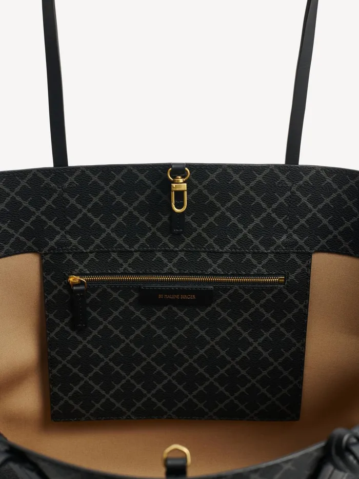Abi Printed Tote Bag Charcoal Women By Malene Birger Bags
