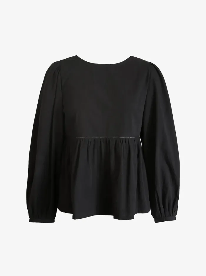 Able Tops Women Lauren Babydoll Top Black