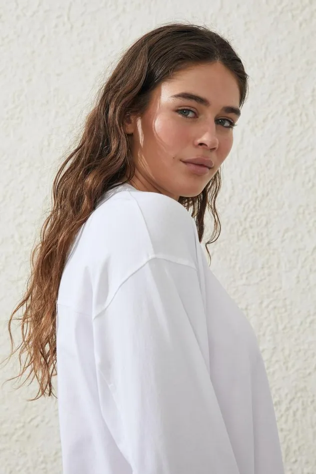 Active Essentials Long Sleeve Top White Women Cotton On Tops
