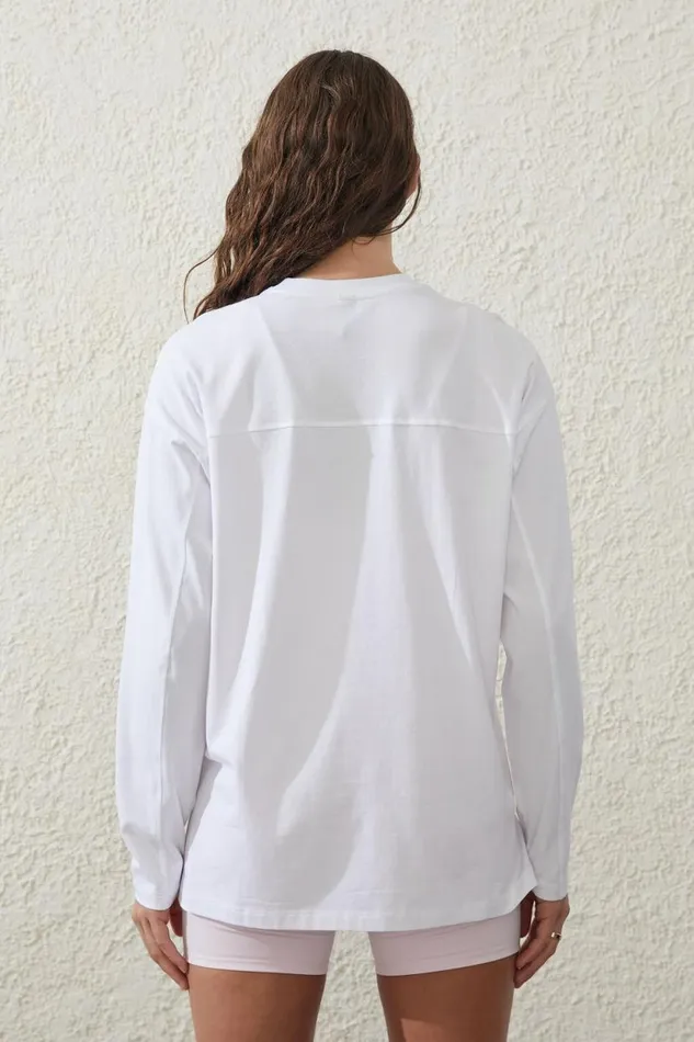 Active Essentials Long Sleeve Top White Women Cotton On Tops