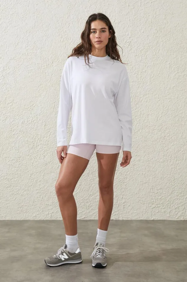 Active Essentials Long Sleeve Top White Women Cotton On Tops