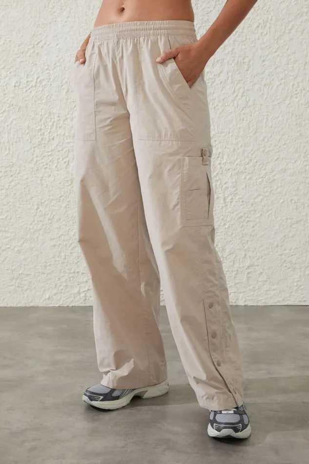 Active Woven Snap Pant White Pepper Women Cotton On Pants
