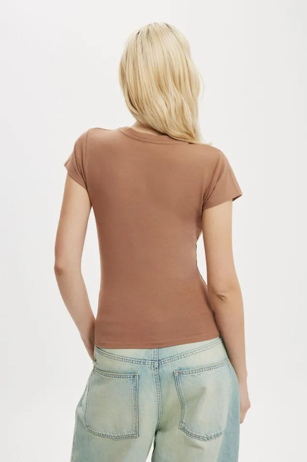 All Day Crew Tee Baked Clay Women Cotton On Tops All Day Crew Tee Baked Clay Women Cotton On Tops