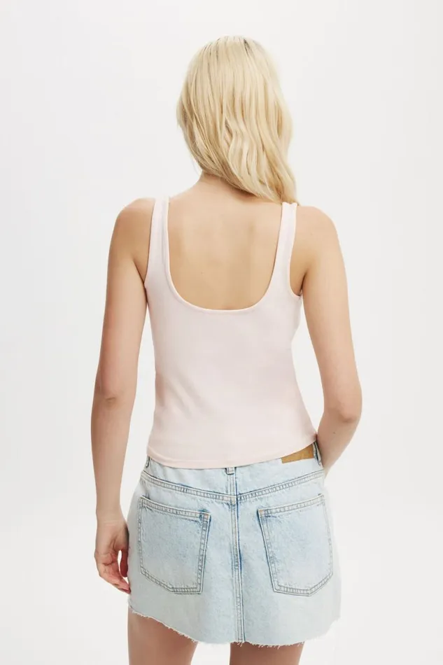 All Day Square Neck Tank Flossy Pink Women Cotton On Tops All Day Square Neck Tank Flossy Pink Women Cotton On Tops