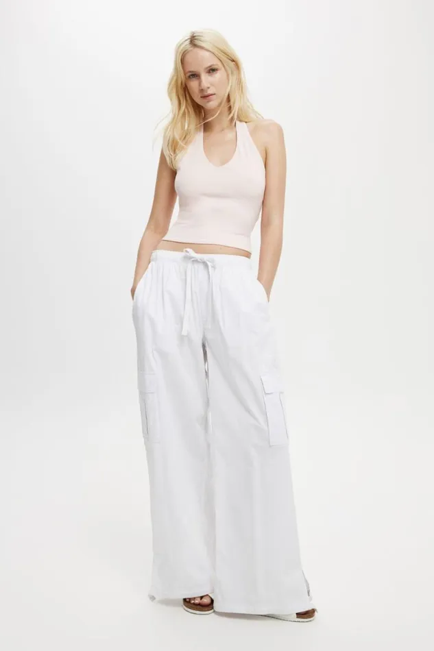 All Day V Neck Halter Flossy Pink Women Cotton On Tops All Day V Neck Halter Flossy Pink Women Cotton On Tops