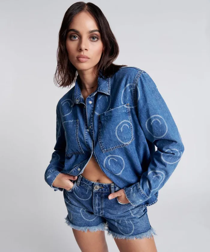 ALL SMILES SOHO SHIRT Women One Teaspoon Denim Tops