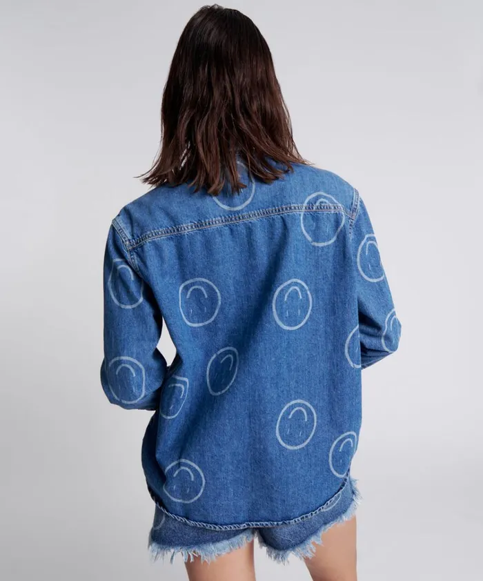 ALL SMILES SOHO SHIRT Women One Teaspoon Denim Tops ALL SMILES SOHO SHIRT Women One Teaspoon Denim Tops