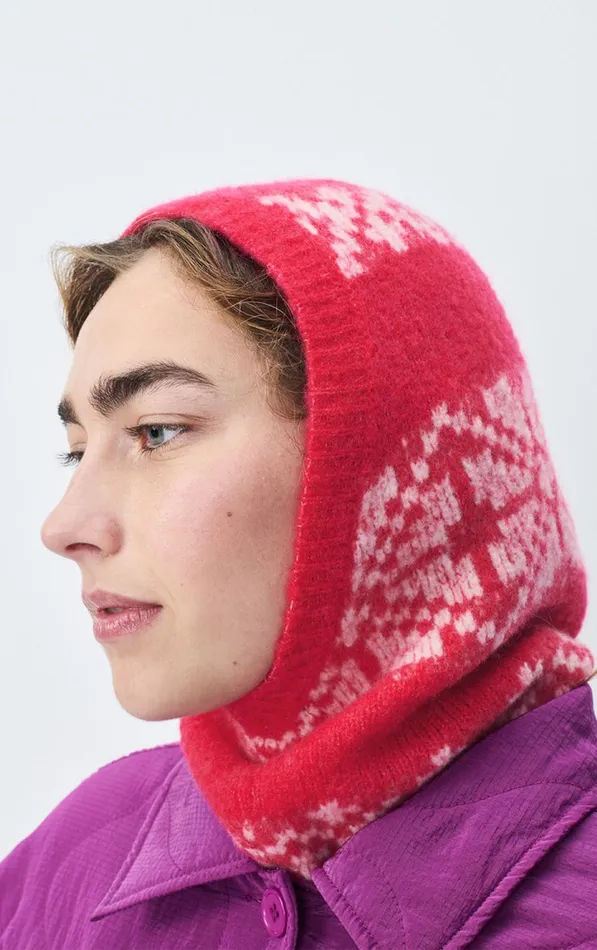 American Vintage Beanies and Caps WomenMen Hood Gylson Fuchsia Jacquard Ecru American Vintage Beanies and Caps WomenMen Hood Gylson Fuchsia Jacquard Ecru