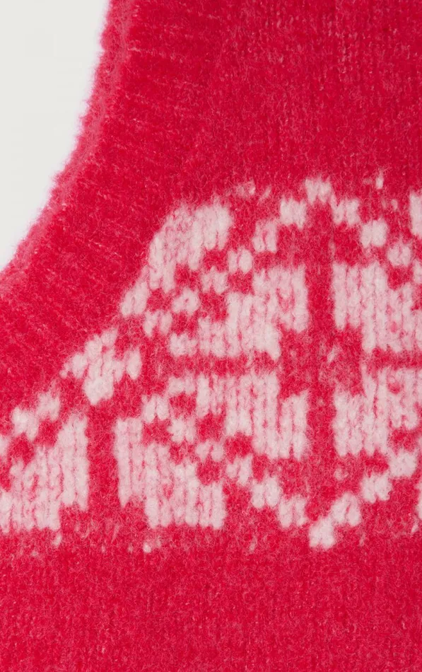 American Vintage Beanies and Caps WomenMen Hood Gylson Fuchsia Jacquard Ecru American Vintage Beanies and Caps WomenMen Hood Gylson Fuchsia Jacquard Ecru