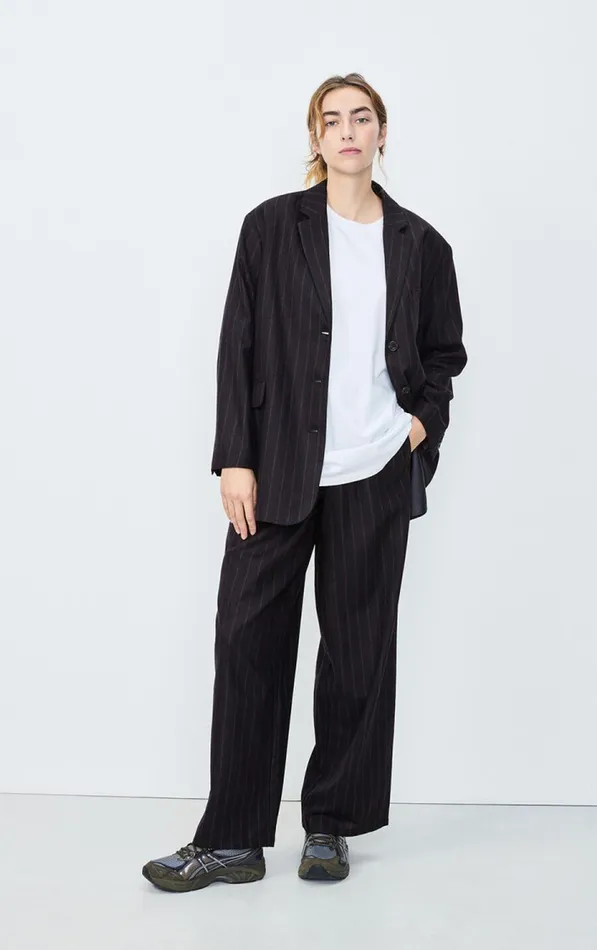 American Vintage Jackets and Blazers Women Blazer Dirow Navy Stripes American Vintage Jackets and Blazers Women Blazer Dirow Navy Stripes