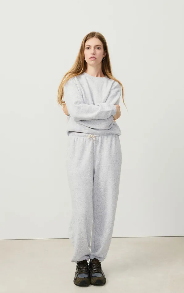 American Vintage Joggers and Leggings Women Joggers Evona Melange Light Grey American Vintage Joggers and Leggings Women Joggers Evona Melange Light Grey